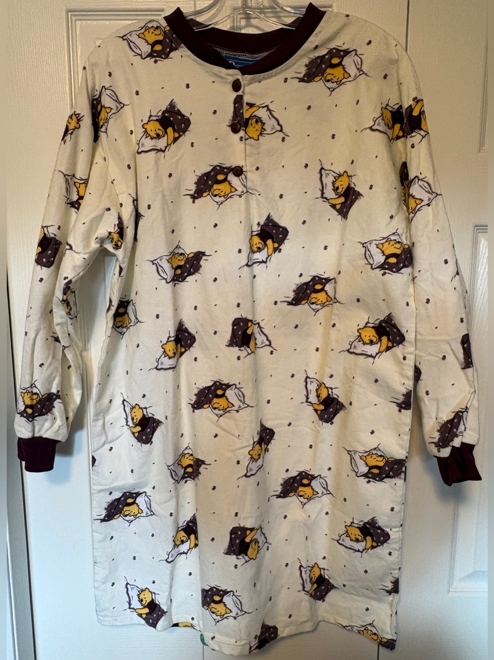 NWT Vintage 90s Disney Winnie the Pooh Flannel Nightgown Size Large